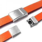 Magnetic clasp 20x12 mm for 10mm Lace Antique Silver Plating x1