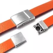 Magnetic clasp 20x12 mm for 10mm Lace Antique Silver Plating x1