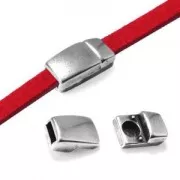 Magnetic clasp 17x8mm for cords 5mm Antique Silver Plating x1