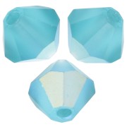 Preciosa Bicone Beads - Rondelle Bead 5 mm - Blue Zircon AB Matt x12|raw }}