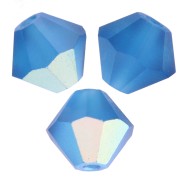 Preciosa bicone beads - Rondelle Bead 5 mm - Capri Blue AB Matt x12|raw }}