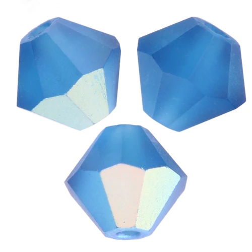 Preciosa bicone beads - Rondelle Bead 5 mm - Capri Blue AB Matt x12