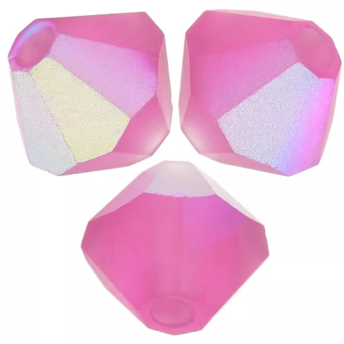 Preciosa Bicone Beads - Rondelle Bead 5 mm - Fuchsia AB Matt x12