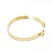 Bracelet in brass 15cm for flat back cabochons 8mm fine Gold plated x1