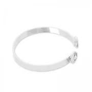 Brass bracelet  15cm for flat back cabochons 8mm silver tone x1