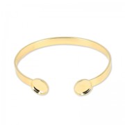 Brass bracelet 15cm for flat back cabochons 10mm fine Gold plated x1|raw }}