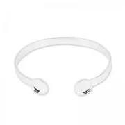 Brass bracelet  15cm for flat back cabochons 10mm silver tone x1ons fo