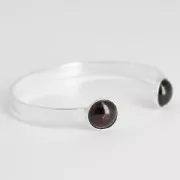Brass bracelet  15cm for flat back cabochons 10mm silver tone x1ons fo