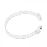 Brass bracelet  15cm for flat back cabochons 14x10mm silver tone x1