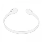 Brass bracelet  15cm for flat back cabochons 14x10mm silver tone x1