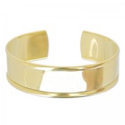 Brass bracelet base with curved edge 15mm fine gold plated x1|raw }}