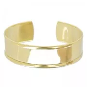 Brass bracelet base with curved edge 15mm fine gold plated x1