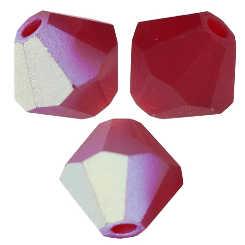 Preciosa Bicone Beads - Rondelle Bead 5 mm - Siam AB Matt x12