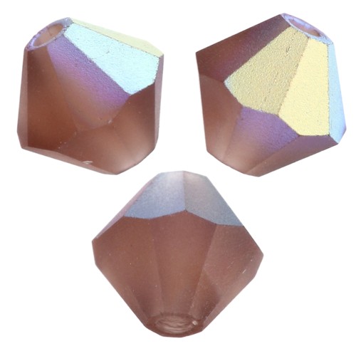 Preciosa Bicone Beads - Rondelle Bead 5 mm - Smoked Topaz AB Matt x12