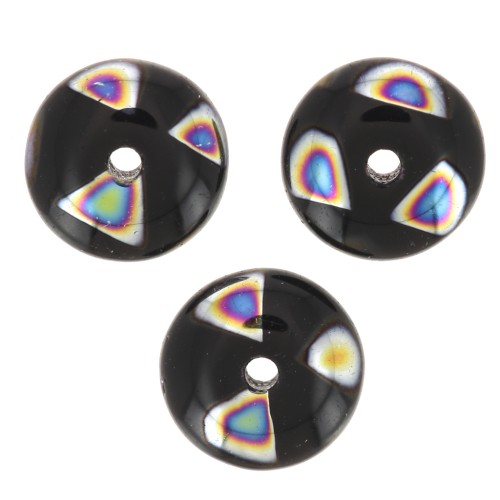 6mm Glass beads - Jet Vitrail x50