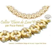 5x7mm Glass beads Samos® by Puca® - Constellation Beige x10g