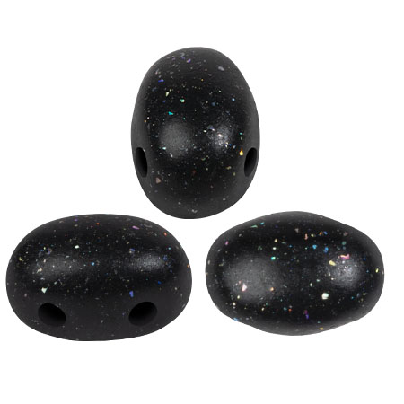 5x7mm Glass beads Samos® by Puca® - Constellation Black x10g