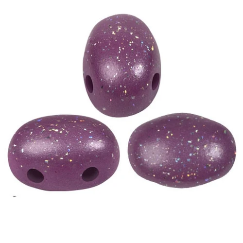 5x7mm Glass beads Samos® by Puca® - Constellation Dark Magenta x10g