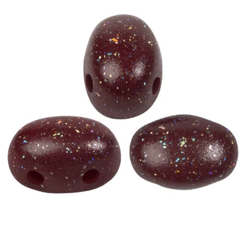 5x7mm Glass beads Samos® by Puca® - Constellation Garnet x10g