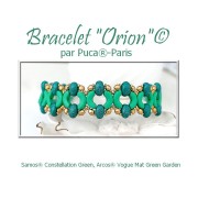 5x7mm Glass beads Samos® by Puca® - Constellation Gray x10g