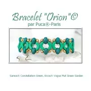 5x7mm Glass beads Samos® by Puca® - Constellation Gray x10g