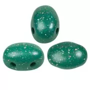 5x7mm Glass beads Samos® by Puca® - Constellation Green x10g