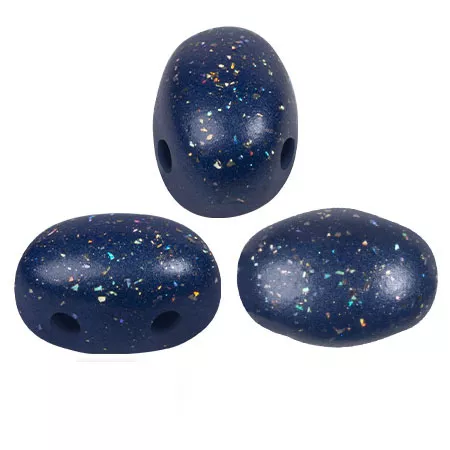 5x7mm Glass beads Samos® by Puca® - Constellation Night Blue x10g