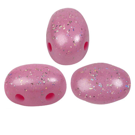 5x7mm Glass beads Samos® by Puca® - Constellation Persian Pink x10g