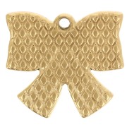 15x16mm Charm bow epoxy resin - Stainless steel 304L Gold - Cream x1
