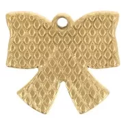 15x16mm Charm bow epoxy resin - Stainless steel 304L Gold - Cream x1