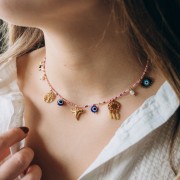 Stainless steel 304L Mix of epoxy charms Talismans by Perles&Co - Gold x5