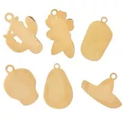 Stainless steel 304L Mix of epoxy charms - Mexico - by Perles&Co - Gold x6