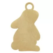 18x11mm Stainless steel 304L Rabbit charm epoxy resin - Gold - White x1