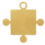 18x17.5mm Stainless steel 304L Puzzle charm n°2 (3 round sides) - Gold x1