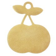 Cherry charm 18x15 mm epoxy resin - 304L gold stainless steel - Rose glitter x1