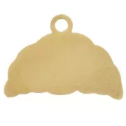 Charm crescent 13x18 mm epoxy resin - Stainless steel 304L Gilded - Orange x1