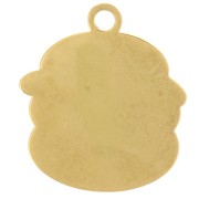 Hamburger Charm 17x15 mm Epoxy Resin - 304L Gold Stainless Steel - Multi x1