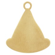 Pizza Charm 18x15 mm Epoxy Resin - 304L Gold Stainless Steel - Orange x1