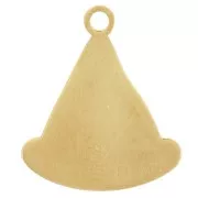 Pizza Charm 18x15 mm Epoxy Resin - 304L Gold Stainless Steel - Orange x1