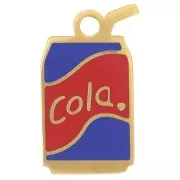 Food - Cola can charm 16x9mm epoxy resin - Stainless steel 304L Gold Red Blue Cola can charm 16x9mm epoxy resin - Stainless steel 304L Gold Red Blue