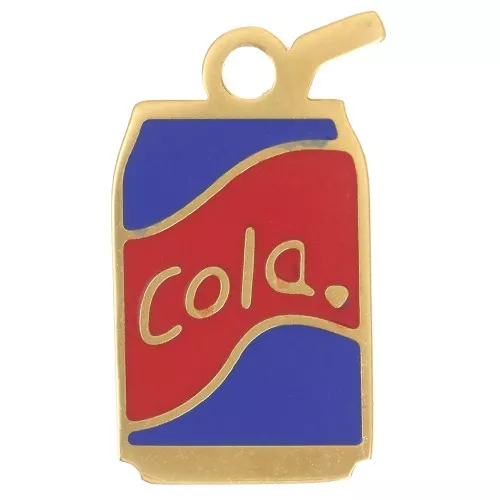 Cola can charm 16x9mm epoxy resin - Stainless steel 304L Gold Red Blue