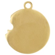 Donut charm 16 mm Epoxy resin - Stainless steel 304L Gold - Rose x1