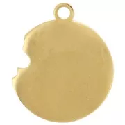 Donut charm 16 mm Epoxy resin - Stainless steel 304L Gold - Rose x1