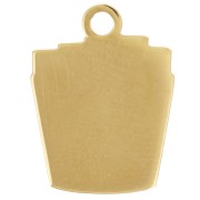 Charm French fries 16x12 mm epoxy resin - Stainless steel 304L Gold - Red - Yellow