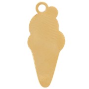 Ice cream cone charm 18x8 mm Epoxy resin - 304L Gold stainless steel x1