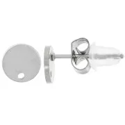 6mm Stainless steel 316L Round smooth earstuds x2