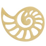 Pendant - 14.5x11 mm seashell spacer - Gold-plated 316L stainless steel x1