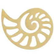 Pendant - 14.5x11 mm seashell spacer - Gold-plated 316L stainless steel x1