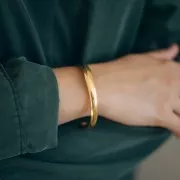 15.5x170mm Stainless steel 304L Asymmetrical oval bezel - Gold x1