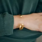 15.5x170mm Stainless steel 304L Asymmetrical oval bezel - Gold x1